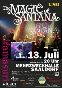 Plakat The Magic of Santana, mit Datum, Bildern und Logos